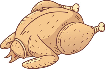 Realistic Fried Chicken Illustration on White Background. Crispy Fried Chicken Design in Realistic Style. Juicy Fried Chicken Artwork Isolated on White. Tasty Fried Chicken Piece with Real Texture