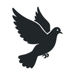 Obraz premium Silhouette of a flying dove symbolizing peace and freedom