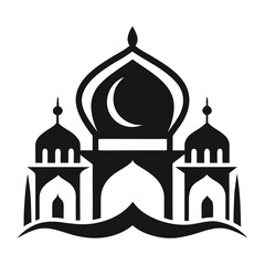 Indo‑Arabic Fusion clean black silhouette design white background