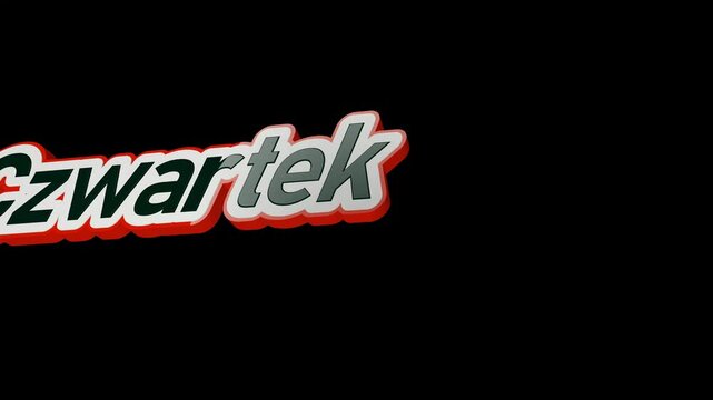 czwartek, słowo, napis, informacja, litery, ruch