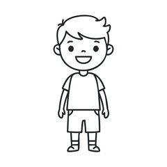 Obraz premium Smiling caucasian male child in casual outfit illustration