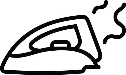 Hand drawn illustration of a steaming iron isolated on transparent background