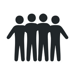 Minimalist icon illustrating unity and togetherness in friendship