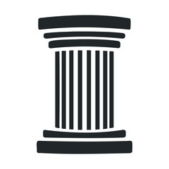 Ancient greek ionic column illustration with fluted design