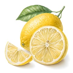 Lapithkiotiki Lemon Vibrant Yellow Lemon with Smooth, Glossy Skin and Mediterranean Freshness, Exuding Zesty Citrus Energy on a Crisp White Background for a Bright, Modern Visual Impact