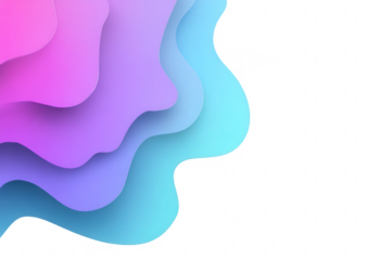 Abstract layered shapes in vibrant pastel colors