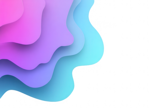 Abstract layered shapes in vibrant pastel colors