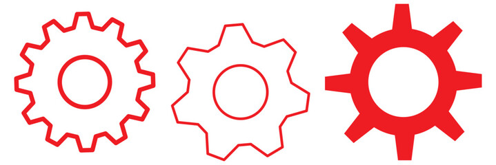 Gears collection. Gear settings icons. Set of black gear wheels. Gear icon vector set. clockwork illustration sign collection. Mechanics symbol. EPS 10