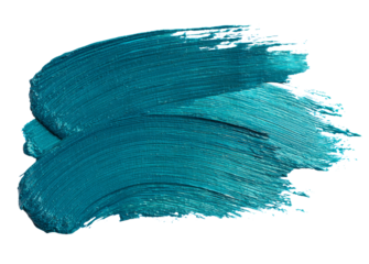 Expressive teal paint smear stroke abstract art