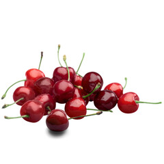 Close-Up of Juicy Red Cherries with Leaf – Fresh Summer Fruit