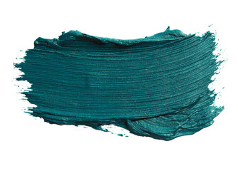 Expressive teal green paint stroke abstract smear