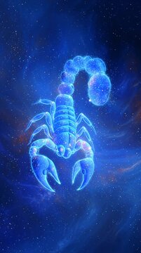 Scorpio representation zodiac horoscope. Ethereal scorpio Illustration in a Starry Night Sky