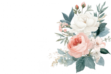 Delicate floral bouquet in muted pastels