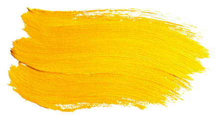 Vibrant yellow abstract paint brush stroke smear