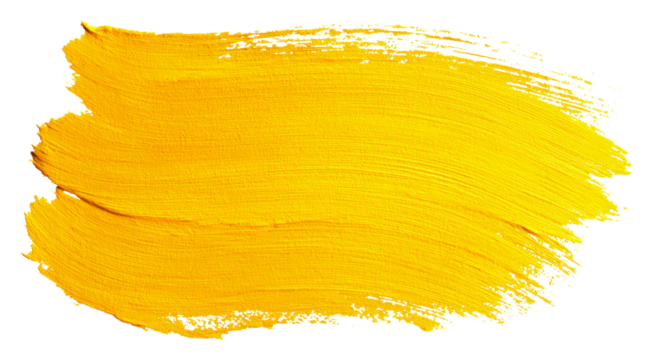 Vibrant yellow abstract paint brush stroke smear - Powered by Adobe