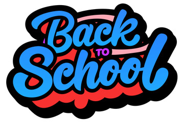 bright colorful inscription back to school vector on transparent background