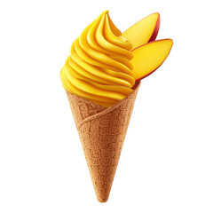 Mango sorbet in waffle cone (1)