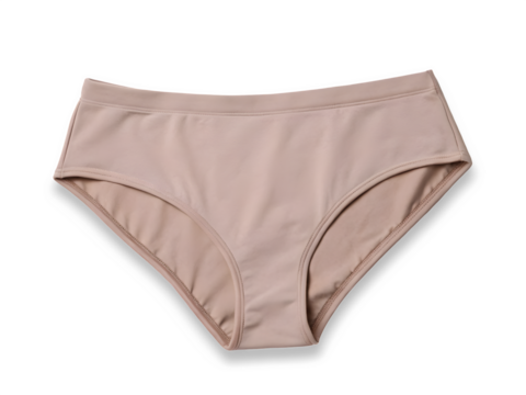 Taupe colour cotton panties isolated on transparent background.  New and minimalistic design clothes for womens. - Powered by Adobe