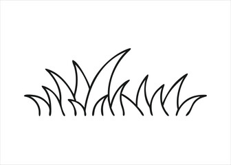 A collection of diverse botanical elements including various types of grass bushes and shrubs presented as clean silhouettes isolated on white background