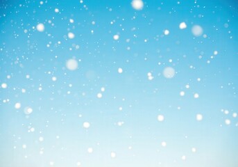 Fototapeta premium Snowfall against a clear blue sky background.