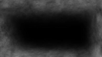 smoke frame animation, dark smoky fog swirling around rectangular center space in seamless loop used for horror intros cinematic overlays mystery effects and eerie transitions

