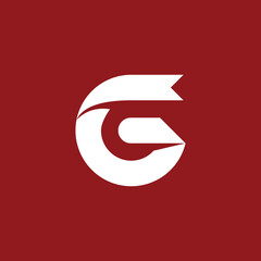 Letter G Ribbon Logo Design Vector Template
