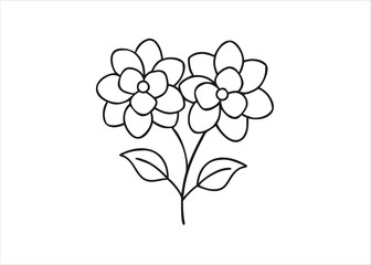 Exquisite collection of delicate floral line drawings featuring blooming hydrangea blossoms isolated on white background