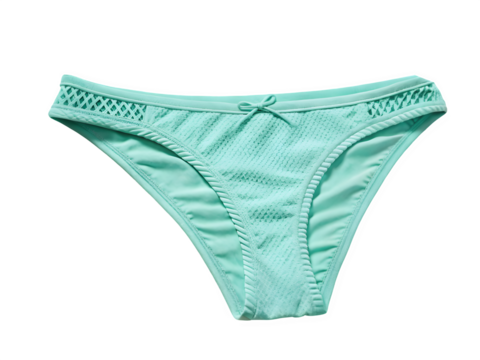 Mint colour female underwear isolated on transparent background. New and minimalistic design clothes for womens. - Powered by Adobe