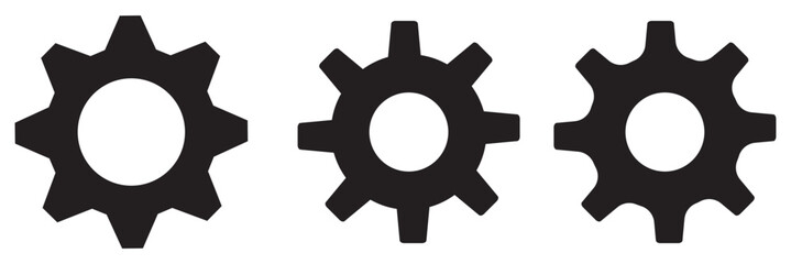 Easy Installation gear icon black and white vector sign