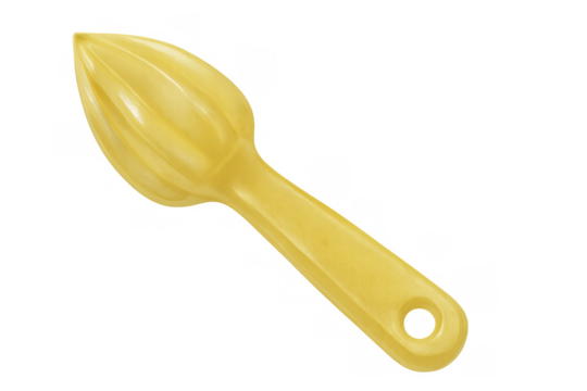 Yellow citrus reamer lying on transparent background