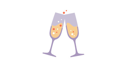 Elegant champagne glasses pair with bubbles for celebratory occasion design