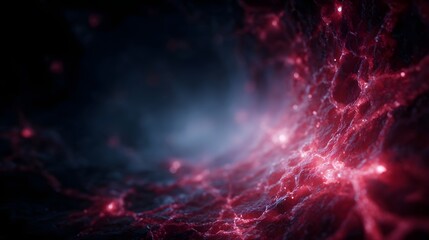 Obraz premium Nanoparticles coursing through a vibrant simulated bloodstream