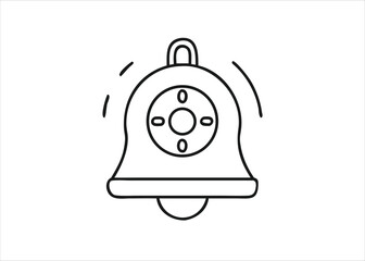 Nautical maritime ship alarm bell warning signal device for maritime safety and emergency situations isolated on white background