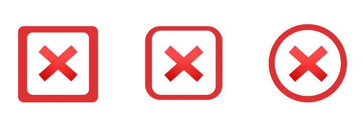 Fototapeta premium no buttons, Icons of cross mark, set of cross mark, set of cross icons, cross symbol, select icons, web, check box, vote, internet 