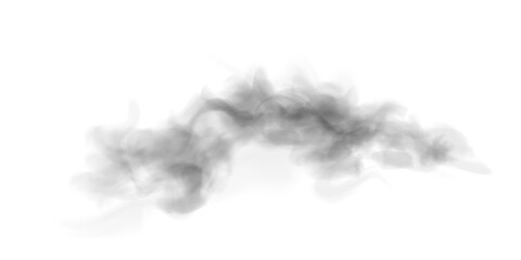 Elegant Black Studio Smoke with Flowing Vapor, Misty Texture, and Isolated Dust Effects on a Transparent Background
