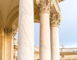 Classic columns under a light-filled portico