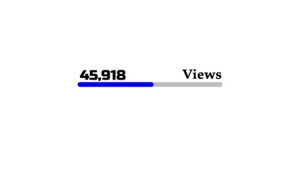 Popular Social Media Statistics Counter viewers, Video counter quickly increasing on white background. - Powered by Adobe