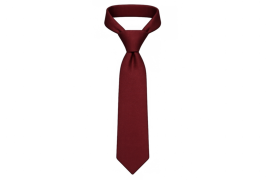 Elegant red tie knotted on transparent background - Powered by Adobe
