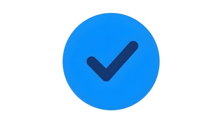 Blue check mark icon on white background