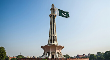 Pakistan flag on Minar e Pakistan