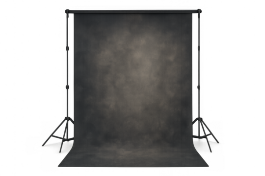 Professional photo studio backdrop hanging on stand with transparent background