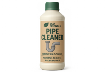 Eco friendly pipe cleaner bottle isolated on transparent background