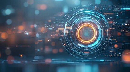 Obraz premium Digital innovation displaying futuristic technology concepts in a virtual environment