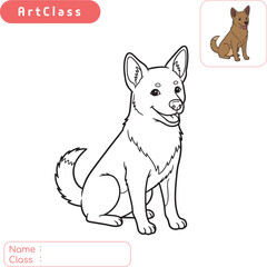 Cute coloring page of a friendly dog. Simple vector illustration for children's activities, printable worksheets, and educational projects. Perfect for kids to color and learn.