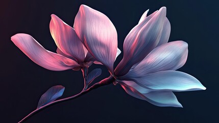 Fototapeta premium magnolia flower, futuristic, photorealistic 