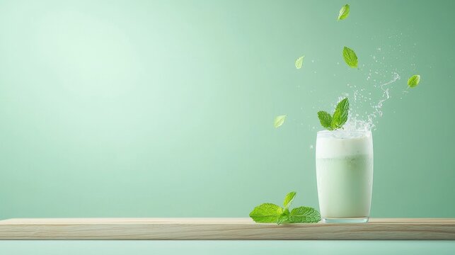 Refreshing mint shake recipe kitchen food photography bright setting close-up culinary delight