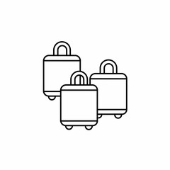 Suitcase vector icon with outline. Suitcase symbol. Vector icon
