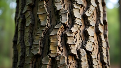 Close-up textured tree bark, natural pattern, earthy tones, vertical format, organic background.