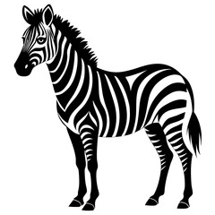 Zebra vector clean black silhouette design white background