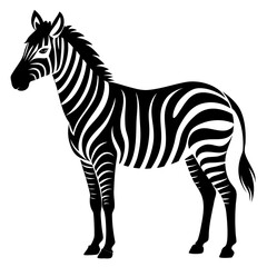 Zebra vector clean black silhouette design white background